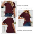 thumbnail image 1 of Camiseta De Encaje De Manga Corta Con Cuello Redondo, Ajuste Holgado, Color Liso, Lavable A Máquina, Agradable Al Tacto, Tejido De Gofres, Camiseta De Manga Corta De Encaje Para ANGGREK Cocina, Decoración y Otros, 1 of 5