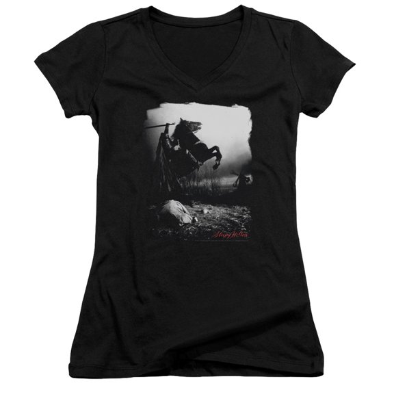 Sleepy Hollow Foggy Night Junior Women's V-Neck T-Shirt Black