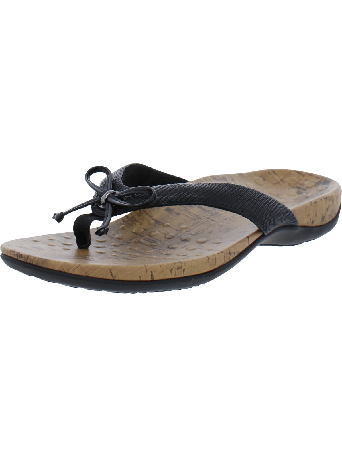 Vionic Womens Cassie Rock Faux Leather Slip On Thong Sandals - Walmart.com