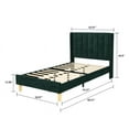 thumbnail image 2 of Tslinn Twin Size Low Profile Upholstered Platform Bed With Ink Green Color(Velet), 2 of 2