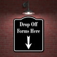 thumbnail image 2 of Drop Off Forms Here Down Arrow BLACK Aluminum Composite Sign, 15"x18", 2 of 9