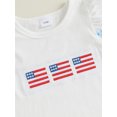 thumbnail image 6 of BemeyourBBs Toddler Baby Boy Girl 4th of July Outfit Patriot Fourth of July Summer Independence Day Clothes American Flag Embroidery Short Sleeve T-Shirts with Shorts 2 Pcs Set, 6 of 8