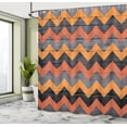 thumbnail image 4 of Ambesonne Chevron Shower Curtain, Zigzag Rustic Lines Pattern, 69"Wx84"L, Burnt Sienna, 4 of 4