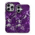 thumbnail image 2 of DesignSkinz Scratch-Resistant Hard Slim Case Compatible with iPhone 15 Pro (Compatible with MagSafe) - Purple Marble & Digital Silver Foil V2, 2 of 9