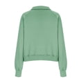 thumbnail image 5 of Timegard Half Zip Pullover for Women Cropped Long Sleeve Tops Sweatshirts Thumb Hole Fall Solid Color Tops, 5 of 6