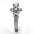 thumbnail image 4 of Women's Stainless Steel Engagement Ring with 6mm Clear AAA Grade CZ - Size 5, 4 of 4