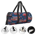thumbnail image 3 of Fotbe Fire Truck 1 Bolsa Deportiva de Lona Plegable con Estampado, Bolsa de Gimnasio con Bolsillo Seco/Húmedo, Bolsa de Viaje Ultraligera de Gran Capacidad, 3 of 6