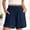 Blue women cotton linen shorts a1, variant on Women Cotton Linen Elastic Waist Flowy Casual Shorts Solid Boho Beach Vacation Drawstring Loose Summer Shorts for Women Fashion Beachwear Trousers, Wine L