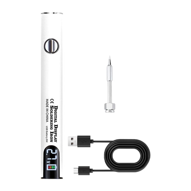 Kit de soldador inalámbrico portátil, bolígrafo de soldadura eléctrico, herramienta de reparación de soldadura Conjunto blanco