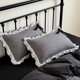 thumbnail image 4 of CaiYueKe Lace Ruffled Pillowcases Set of 2 - Brushed Soft Decorative Bow Rose Print Pillow Covers for Bedroom Sofa Couch, Elegant Pillow Shams for Home Decor, 4 of 7