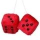 thumbnail image 1 of 1 par de dados de peluche colgantes para coche, dijes para espejo retrovisor de coche, dados de peluche peludos con puntos para el interior del coche, 1 of 5