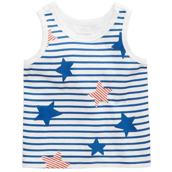 First Impressions Striped Cotton Tank Top Baby Boys Bright White Stripes 12 Months