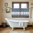 thumbnail image 4 of Farmhouse Blue Plaid Tier Curtains 36 Inch Length, Vintage Country Cock Checkered Cafe Short Curtains for Bathroom Over Sink, Small Kitchen Curtain Light Filtering Tiered Drapes 2 Panels 27.5"Wx36"L, 4 of 8