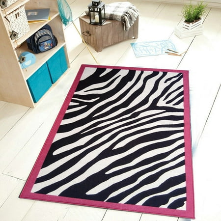 Furnishmyplace Pink Zebra Kids Area Rug 4'5"x6'9"