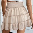 thumbnail image 7 of Gmdeguo Women's Casual Vacation Pleated Ruffle Skirt, Solid Color with Elastic Waist and Built-in Shorts for Comfort and Modesty, Ideal for Summer, 7 of 7