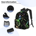 thumbnail image 3 of Pofeuu Music Notes Print Laptop Backpack Travel Canvas Backpack for School Lightweight and Comfortable Backpack College Backpack Schoolbag, 3 of 6