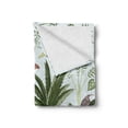 thumbnail image 2 of Garden Art Soft Flannel Fleece Throw Blanket, Tropical Pattern of Various Island Plantation and Butterflies, Cozy Plush for Indoor and Outdoor Use, 70" x 90", Baby Blue and Multicolor, by Ambesonne, 2 of 6