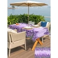 thumbnail image 5 of Outdoor Tablecloth with Umbrella Hole for Patio/Picnic/Party/Camping, Purple Lavender Waterproof Table Cloth Rectangle Table Cover Washable, Spring Watercolor Wildflowers Plant Plaid (52"x 70"), 5 of 8