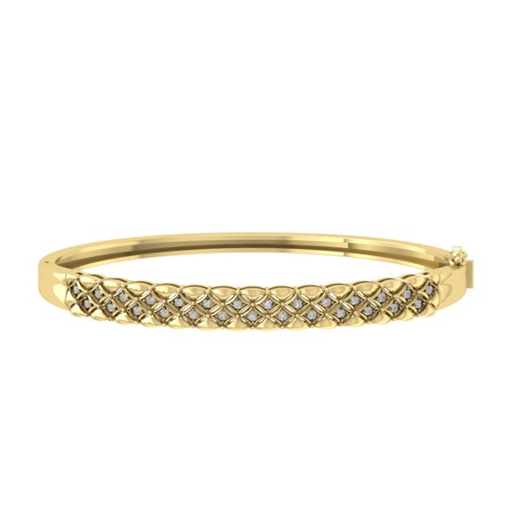 ARAIYA 10K Yellow Gold Lab Grown Diamond Bangle Bracelet (1/3 cttw, VS Clarity, D-E Color) 7"