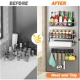 thumbnail image 4 of Spice Racks Magnetic for Refrigerator, Magnetic Spice Shelves with Paper Holder, Moveable 6 Hook Rack, Magnetic Fridge Organizer Set (3Pack), 4 of 7
