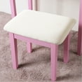 thumbnail image 2 of Pink Vanity Table With 3 Storage - Adjustable Oval Mirror, Wooden Frame, Color Furniture 3 Drawer Storage, Wood Finish, 2 of 2