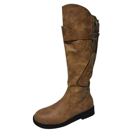 

Heels for Women Women Fashion Cowboy Riding Boots Casual Warm Middle Heels Middle Tube Boots Shoes