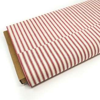 Designer Fabrics B462 54 in. Wide Red- Ticking Striped Indoor