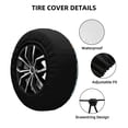 thumbnail image 2 of Sikiie Black Panther Floral Illustration PVC Leather Spare Tire Wheel Cover Spare Tire Cover, for Car Truck SUV Camper Trailer Universal Fit(14-17in)-15 inch, 2 of 6