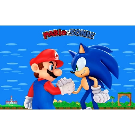 SDore Super Mario & Sonic Edible Birthday Cake Topper Frosting Icing 1/4 Sheet