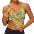 thumbnail image 4 of Vsdgher Floral with Butterflies Print Women Sleeveless Athletic Tank Top Built-in Bra Camisole Sports Vest for Yoga Running Fitness Exercise with Removable Pads, 4 of 8
