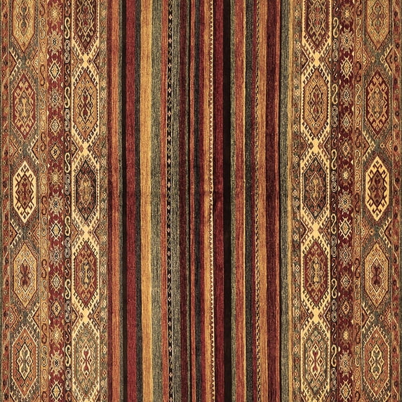 Ahgly Company Indoor Square Abstract Brown Modern Area Rugs, 3' Square