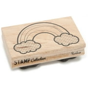 American Crafts Mounted Rubber Stamp 3.25"X2"-Rainbow