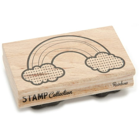 American Crafts Mounted Rubber Stamp 3.25"X2"-Rainbow