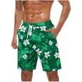 thumbnail image 2 of cllios Mens Hawaiian Swim Trunks 7 Inch,Quick Dry Swimming Shorts with Drawstring Elastic Waist Swimwear Bathing Suits Summer Tropical Floral Beach Shorts with Pockets, 2 of 5