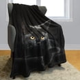 thumbnail image 2 of Blanket Soft Fluffy Flannel Fleece Throw Black Cat Black 40\, 2 of 6