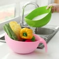 thumbnail image 4 of CAROOTU Durable Rice Washing Filter Strainer Kitchen Tool Peas Sieve Basket Colanders Cleaning Gadget New, 4 of 7