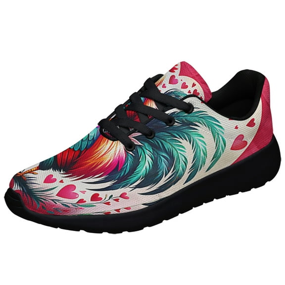 RooStr Valentine's Day Chicken Shoes Sneakers Black Size 3.5