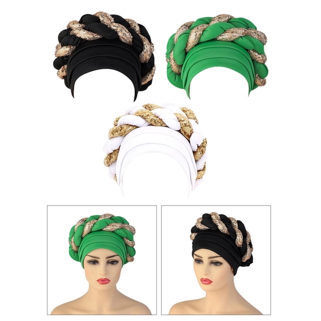 Turbante Para Mujer, Para Cabeza, Gorro Con Lentejues, Gorro Turbante Para Mujer, Para Cabeza, Gorro Con Lentejues, Gorro Baoblaze turbante africano