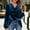 Navy, variant on Women's Velvet Blouses Elegant Cowl Neck Stretchy Slimming Shirts Trendy Evening Holiday Party Tops Plus Sized Blouses Dressy Casual Long Sleeve Shirts Tunic Tops Baisc Tee Shirts Black L