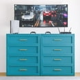 thumbnail image 5 of Metal 4 Drawer Dresser,15.8" D x 31.5" W x 39.25" H,Home Peacock Blue Dresser for Bedroom,Storage Cabinet with 4 Drawers,Tall Dresser,Entryway, and Closet.Peacock Blue, 5 of 7