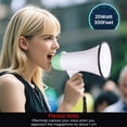thumbnail image 7 of MyMealivos 20W Portable Megaphone ABS Material Bullhorn with Volume Control, Siren-White Green, 7 of 7