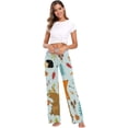 thumbnail image 6 of Women Pajama Pants Lounge Pants Long Stretch Comfy Sleepwear Vector Forest Animals, 6 of 7