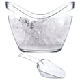 thumbnail image 2 of Cubo de hielo transparente, bañera de bebidas con 2 cucharas, mango de enfriamiento, cubo de hielo grande para vino, suministros de Bar de champán para reunión familiar,transparent, 2 of 7