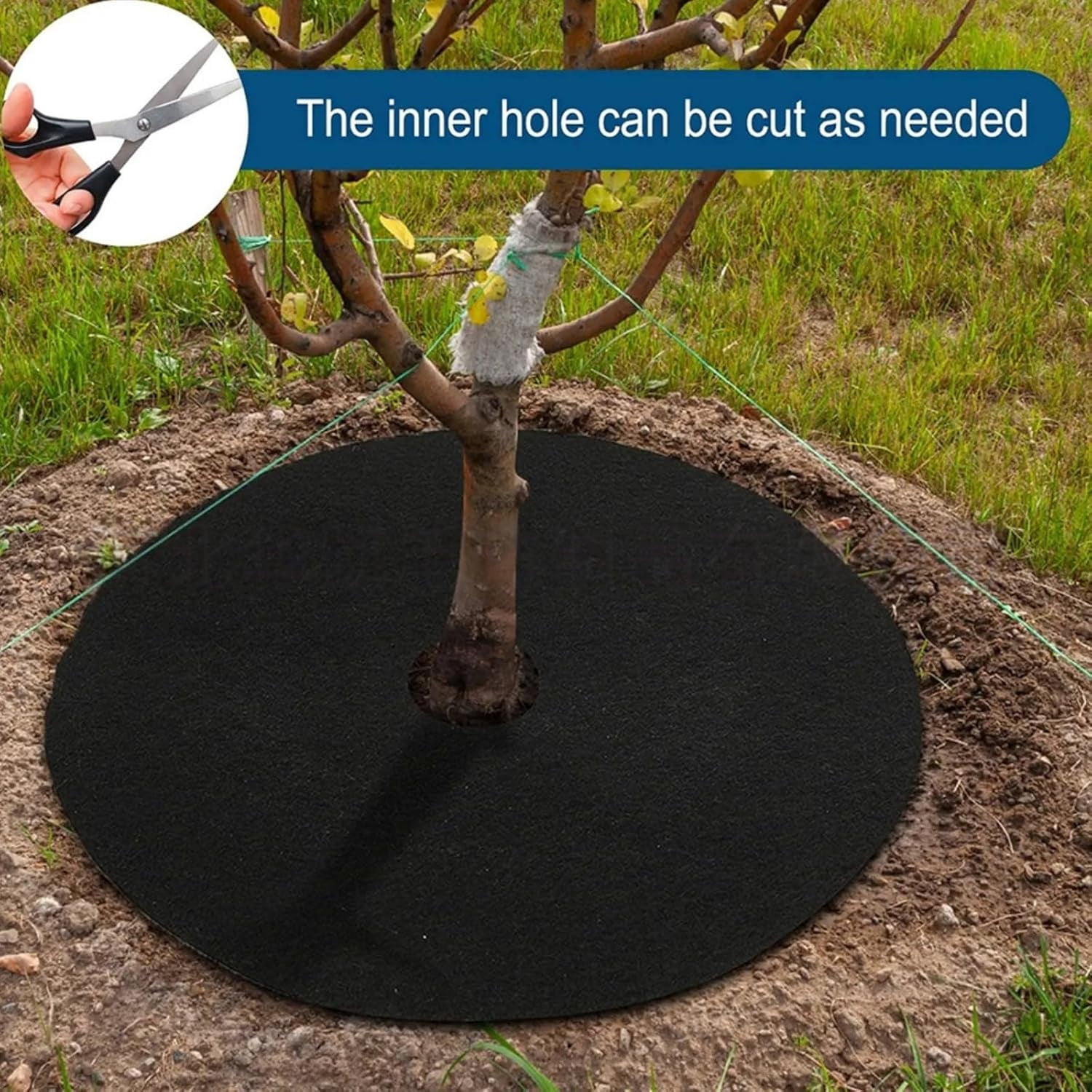 40.15 Inch Non-Woven Tree Mulch Ring - Degradable Tree Protector Mat, Biodegradable & Reusable Tree Mulching Ring for Landscaping, Weed Control, and Root Protection(xxw)