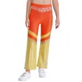 thumbnail image 1 of Manyakai Kids Girls Shiny Rhinestone Flared Leggings Pants Jazz Hip Hop Dance Performance Bell Bottom Disco Party Trousers Orange 12, 1 of 5