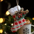 thumbnail image 7 of OIUR Christmas Tree Ornaments Buffalo Plaid Stocking Sweater Hat Hanging Decoration for Holiday Tree Home Decor, 7 of 7