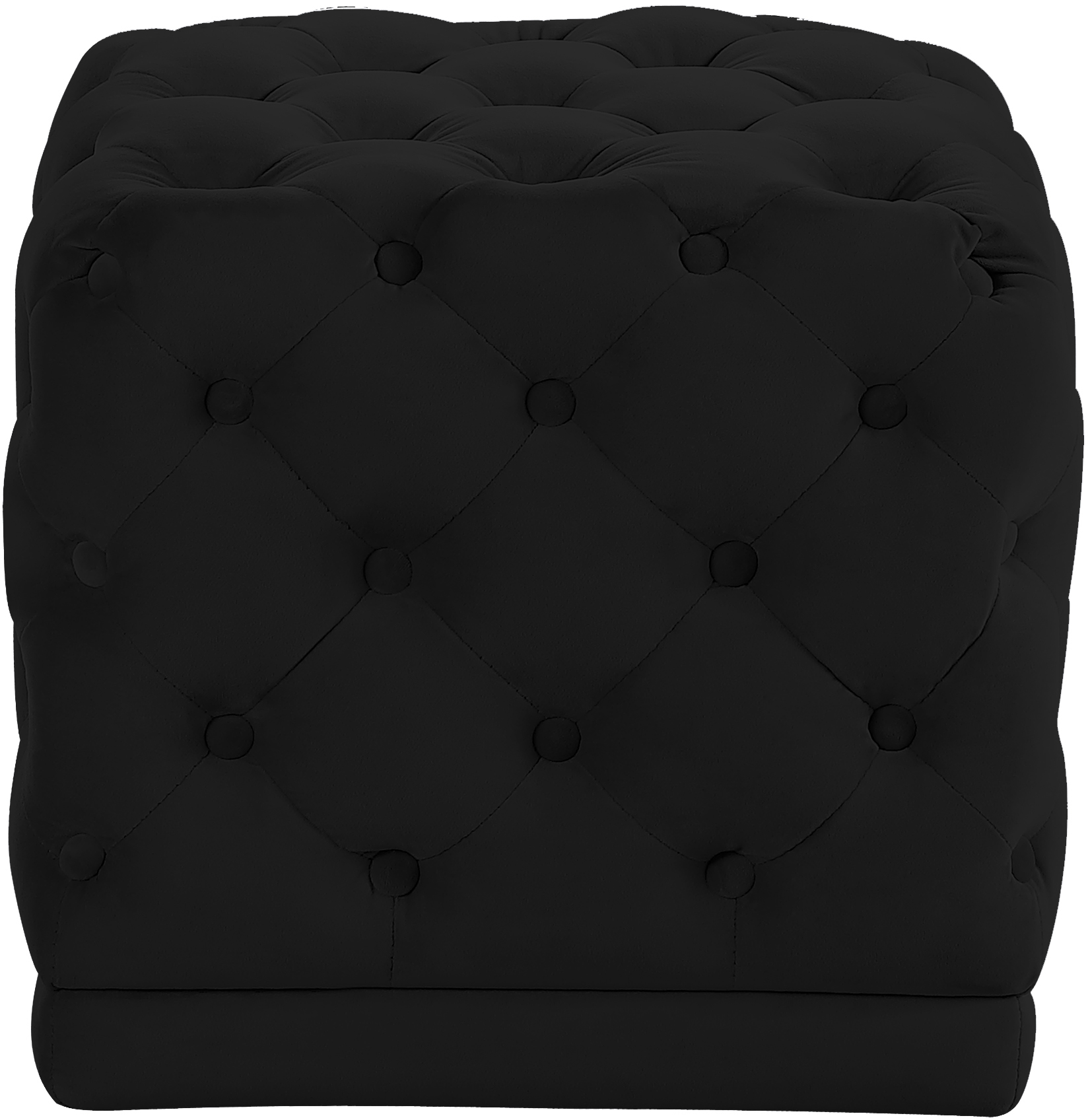 Stella Black Velvet Ottoman/StoolColorBlack Velvet,StyleContemporary