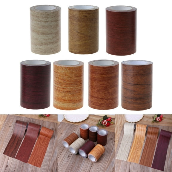 UNTERING Realistic Wood Adhesive Waterproof Wood Tape for Door Floor Table and for (Single Roll)