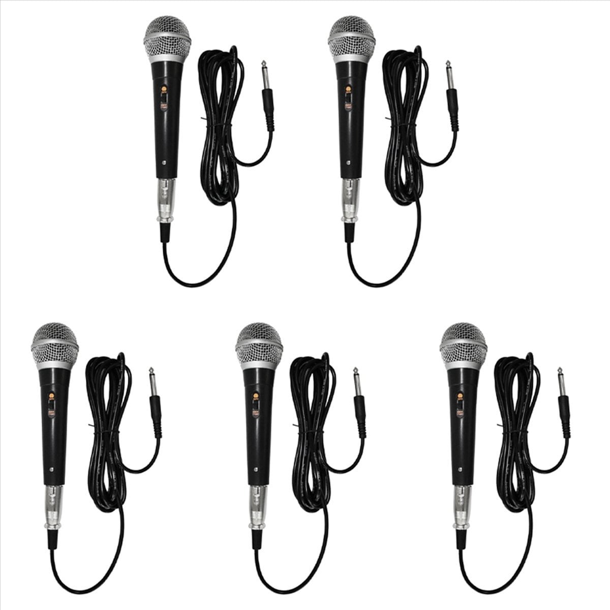 5X Handheld Professional Wired Dynamic Microphone Clear Voice Mic for Karaoke Vocal Music Performance