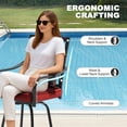 thumbnail image 5 of Nuu Garden 2-Piece Outdoor Patio Swivel Bar Stools, All-Weather Metal Bar Height Bistro Stools with Red Padded Cushions and Extra Pillows, Outdoor Furniture Bar Stools Set, Black, 5 of 9